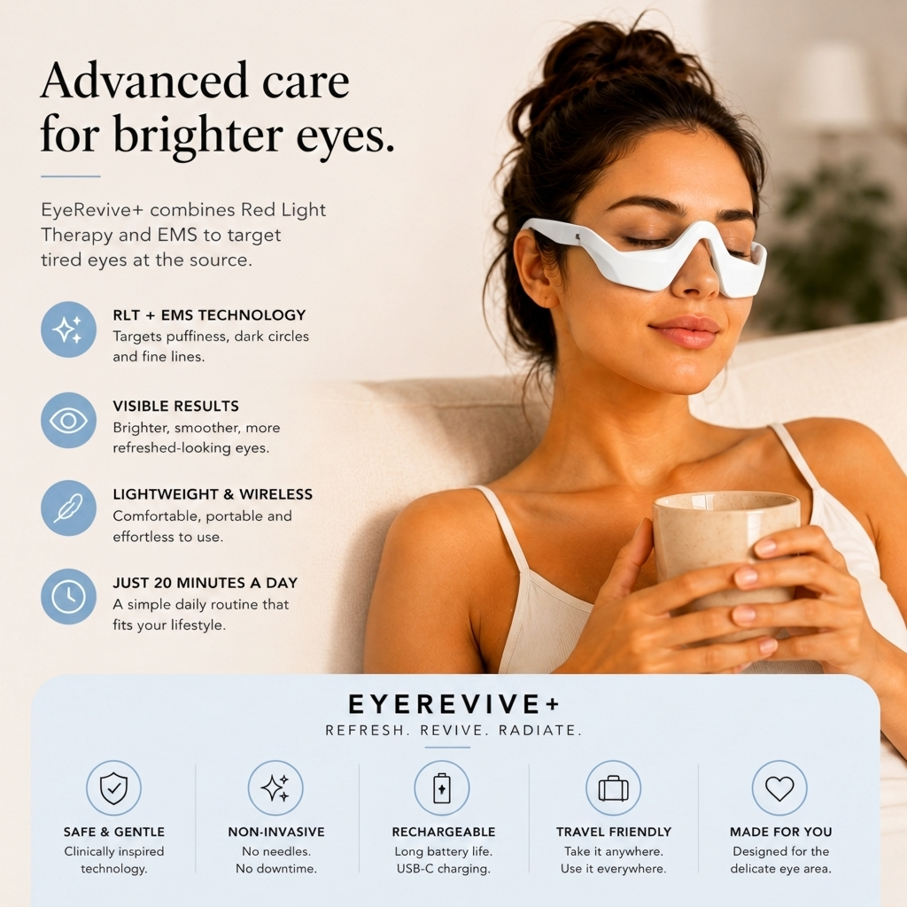 EyeRevive+ 2-in-1 Red Light Therapy + EMS Eye Rejuvenation Device